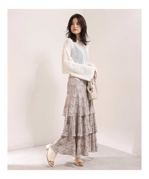 one after another NICE CLAUP（ワンアフターアナザーナイスクラップ）の「ティアードロングスカート（スカート・レディース・アイボリー/モカ/ブラウン系その他・FREE）」の18枚目の写真