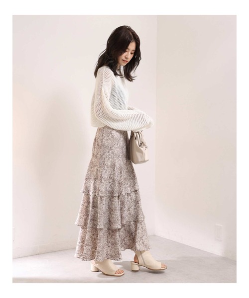 one after another NICE CLAUP（ワンアフターアナザーナイスクラップ）の「ティアードロングスカート（スカート・レディース・アイボリー/モカ/ブラウン系その他・FREE）」の19枚目の写真