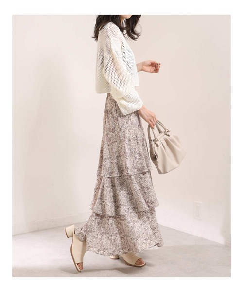 one after another NICE CLAUP（ワンアフターアナザーナイスクラップ）の「ティアードロングスカート（スカート・レディース・アイボリー/モカ/ブラウン系その他・FREE）」の17枚目の写真
