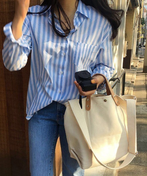 gossip！ロサンゼルス（ゴシップロサンゼルス）の「2WAY.キャンバスショルダーバッグ/トートバッグ（トートバッグ・レディース・オフホワイト・FREE）」の7枚目の写真