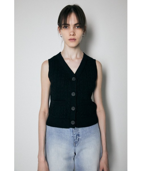 MOUSSY（マウジー）の「CABLE KNIT ベスト（ベスト）」 - WEAR