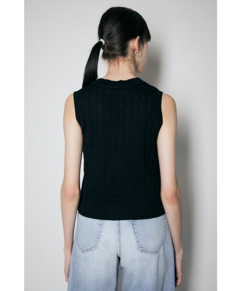 MOUSSY（マウジー）の「CABLE KNIT ベスト（ベスト・レディース・レッド/ライトカーキ/ブラック/ライトベージュ・FREE）」の15枚目の写真
