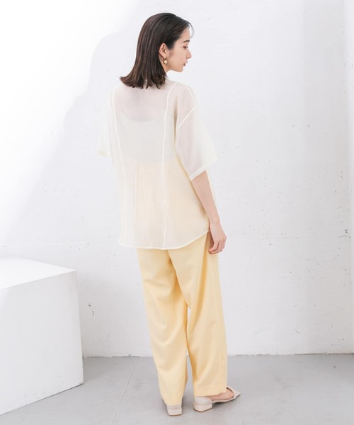 KBF(ケイビーエフ)の「フロントデザインシアーシャツ(シャツ/ブラウス・レディース・アイボリー/ライトブルー/ブラック・ONE)」の12枚目の写真