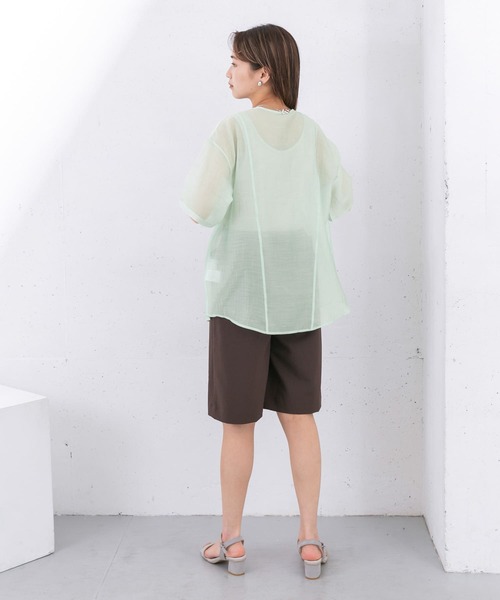 KBF(ケイビーエフ)の「フロントデザインシアーシャツ(シャツ/ブラウス・レディース・アイボリー/ライトブルー/ブラック・ONE)」の22枚目の写真