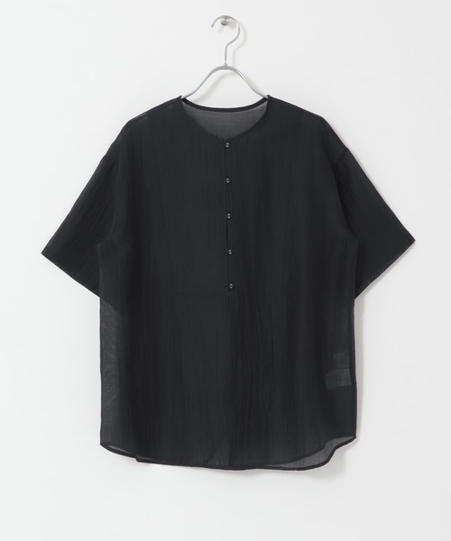 KBF(ケイビーエフ)の「フロントデザインシアーシャツ(シャツ/ブラウス・レディース・アイボリー/ライトブルー/ブラック・ONE)」の15枚目の写真