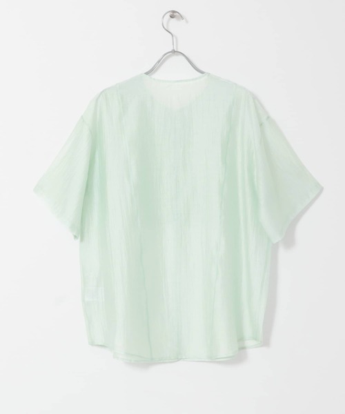 KBF(ケイビーエフ)の「フロントデザインシアーシャツ(シャツ/ブラウス・レディース・アイボリー/ライトブルー/ブラック・ONE)」の11枚目の写真