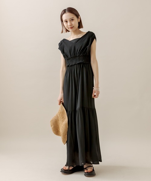 mline（エムライン）の「[mline]シフォンキャミワンピースSET（ワンピース・レディース・ブラック/ネイビー/オフホワイト・FREE）」の9枚目の写真