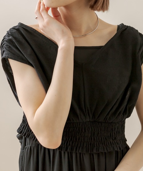 mline（エムライン）の「[mline]シフォンキャミワンピースSET（ワンピース・レディース・ブラック/ネイビー/オフホワイト・FREE）」の4枚目の写真