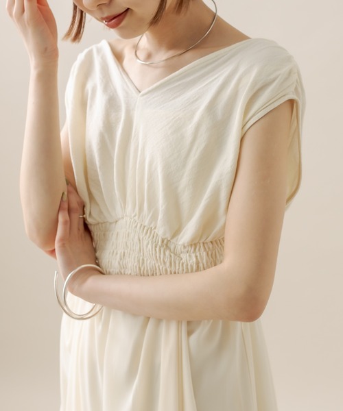 mline（エムライン）の「[mline]シフォンキャミワンピースSET（ワンピース・レディース・ブラック/ネイビー/オフホワイト・FREE）」の15枚目の写真