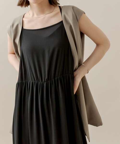 mline（エムライン）の「[mline]シフォンキャミワンピースSET（ワンピース・レディース・ブラック/ネイビー/オフホワイト・FREE）」の11枚目の写真