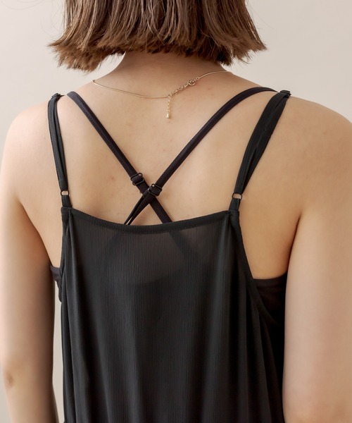 mline（エムライン）の「[mline]シフォンキャミワンピースSET（ワンピース・レディース・ブラック/ネイビー/オフホワイト・FREE）」の8枚目の写真