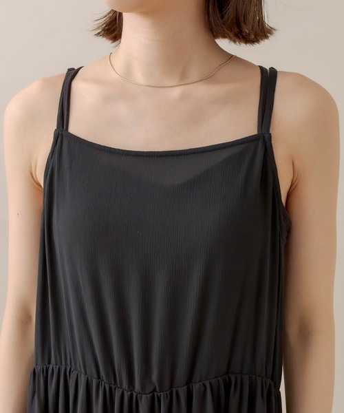 mline（エムライン）の「[mline]シフォンキャミワンピースSET（ワンピース・レディース・ブラック/ネイビー/オフホワイト・FREE）」の18枚目の写真