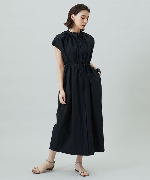新品 プルミエアロンディスモン コットンスムースワンピース ゆったり ブラック 1er Arrondissement(プルミエ アロンディスモン)の【Marisol別注