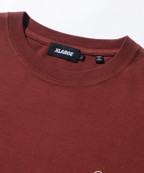 XLARGE（エクストララージ）の「OVERDYE SLANTED OG S/S TEE/加工　ロゴ　刺繍（Tシャツ/カットソー・メンズ・ブラック/ネイビー/ブラウン/グリーン/バーガンディー・S/M/L/XL）」の7枚目の写真