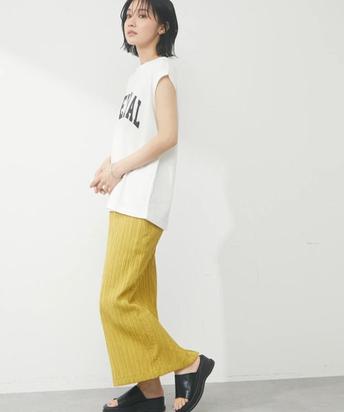 Green Parks(グリーンパークス)の「シャーリングジャガードスカート(スカート・レディース・ブラック/イエロー/ミント・FREE)」の4枚目の写真