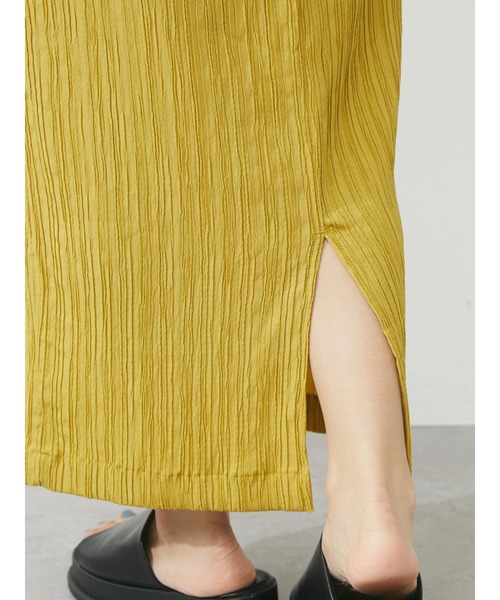 Green Parks(グリーンパークス)の「シャーリングジャガードスカート(スカート・レディース・ブラック/イエロー/ミント・FREE)」の15枚目の写真