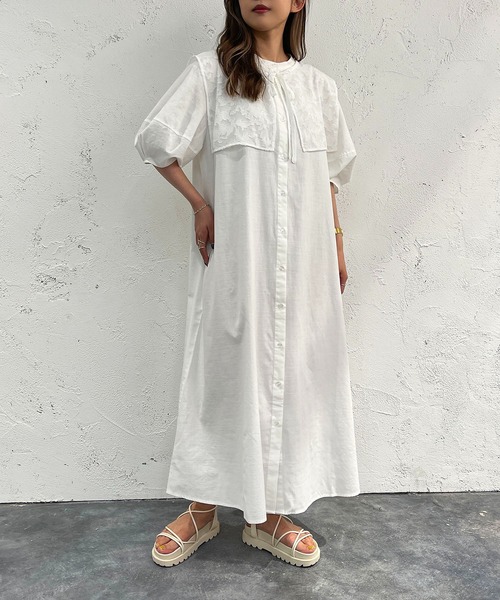 apres jour mignon(アプレジュールミニョン)の「2WAYランタンスリーブワンピース【ZOZOTOWN限定アイテム】(ワンピース・レディース・ブラック/ベージュ/オフホワイト・X-LARGE/フリー)」の4枚目の写真