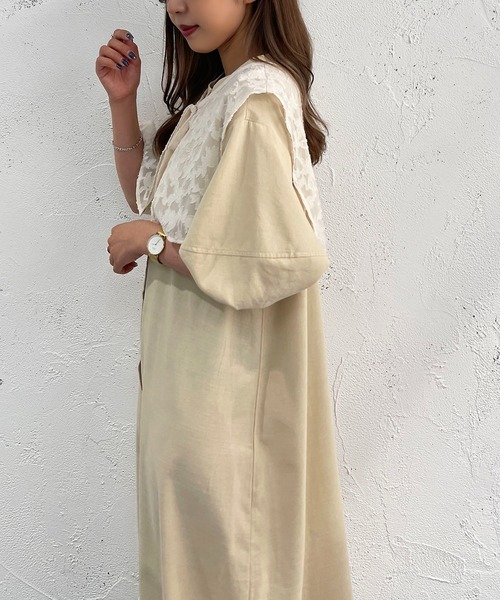 apres jour mignon(アプレジュールミニョン)の「2WAYランタンスリーブワンピース【ZOZOTOWN限定アイテム】(ワンピース・レディース・ブラック/ベージュ/オフホワイト・X-LARGE/フリー)」の17枚目の写真