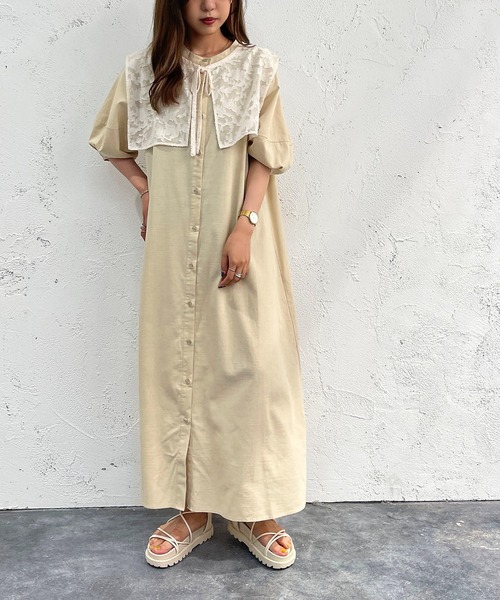 apres jour mignon(アプレジュールミニョン)の「2WAYランタンスリーブワンピース【ZOZOTOWN限定アイテム】(ワンピース・レディース・ブラック/ベージュ/オフホワイト・X-LARGE/フリー)」の14枚目の写真
