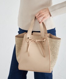 【ZOZO限定】サイドフラワー型押し風切り替え２ＷＡＹ軽量バッグ