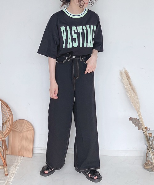 AS KNOW AS plus（アズノゥアズプラス）の「●デザインワイドパンツ（デニムパンツ・レディース・アイボリー/ブラック/ブルー/サックスブルー・FREE）」の19枚目の写真