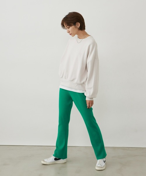 Auntie Rosa Holiday（アンティローザホリデー）の「※入荷禁止※リブニットパンツ / サイズ展開あり（その他パンツ・レディース・アイボリー/チャコールグレー/モカ/グリーン/ブラック・MEDIUM/SMALL）」の13枚目の写真