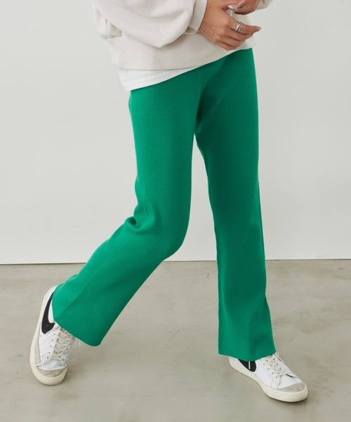 Auntie Rosa Holiday（アンティローザホリデー）の「※入荷禁止※リブニットパンツ / サイズ展開あり（その他パンツ・レディース・アイボリー/チャコールグレー/モカ/グリーン/ブラック・MEDIUM/SMALL）」の10枚目の写真