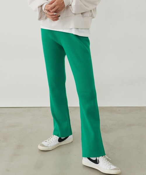 Auntie Rosa Holiday（アンティローザホリデー）の「※入荷禁止※リブニットパンツ / サイズ展開あり（その他パンツ・レディース・アイボリー/チャコールグレー/モカ/グリーン/ブラック・MEDIUM/SMALL）」の11枚目の写真