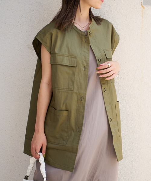 COLONY 2139（コロニートゥーワンスリーナイン）の「ミリタリーベスト（ベスト・レディース・カーキ/アイボリー・FREE）」の2枚目の写真