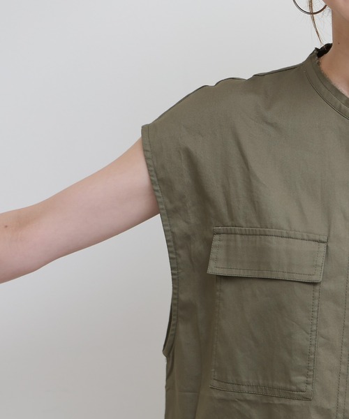 COLONY 2139（コロニートゥーワンスリーナイン）の「ミリタリーベスト（ベスト・レディース・カーキ/アイボリー・FREE）」の11枚目の写真