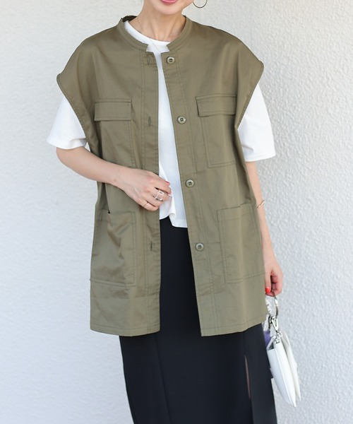 COLONY 2139（コロニートゥーワンスリーナイン）の「ミリタリーベスト（ベスト・レディース・カーキ/アイボリー・FREE）」の12枚目の写真