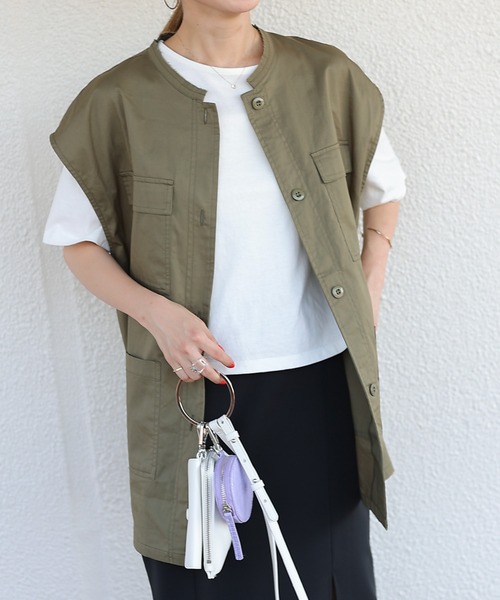 COLONY 2139（コロニートゥーワンスリーナイン）の「ミリタリーベスト（ベスト・レディース・カーキ/アイボリー・FREE）」の17枚目の写真