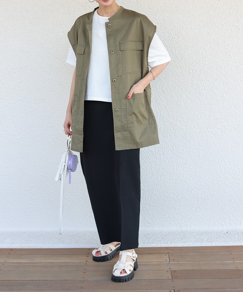 COLONY 2139（コロニートゥーワンスリーナイン）の「ミリタリーベスト（ベスト・レディース・カーキ/アイボリー・FREE）」の13枚目の写真