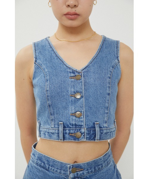 LAGUA GEM（ラグアジェム）の「VELA DENIM VEST-A デニムベスト（ベスト・レディース・ライトブルー/ブルー・FREE）」の11枚目の写真