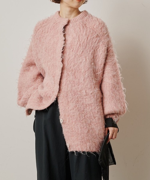 Omekashi（オメカシ）の「【EC限定カラーあり】スーパーシャギーニットコート（ニット/セーター・レディース・ライトグレー/ブラック/ピンク/オフホワイト・FREE）」の4枚目の写真