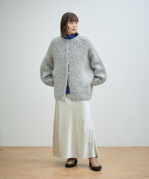 Omekashi（オメカシ）の「【EC限定カラーあり】スーパーシャギーニットコート（ニット/セーター・レディース・ライトグレー/ブラック/ピンク/オフホワイト・FREE）」の10枚目の写真