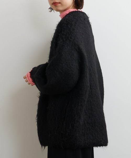 Omekashi（オメカシ）の「【EC限定カラーあり】スーパーシャギーニットコート（ニット/セーター・レディース・ライトグレー/ブラック/ピンク/オフホワイト・FREE）」の21枚目の写真