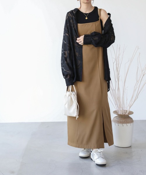 frames RAY CASSIN（フレームスレイカズン）の「WEB限定 スリット入りキャミワンピース（ワンピース・レディース・ブラック/ベージュ/キャメル・FREE）」の19枚目の写真