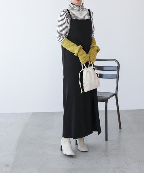 frames RAY CASSIN（フレームスレイカズン）の「WEB限定 スリット入りキャミワンピース（ワンピース・レディース・ブラック/ベージュ/キャメル・FREE）」の10枚目の写真