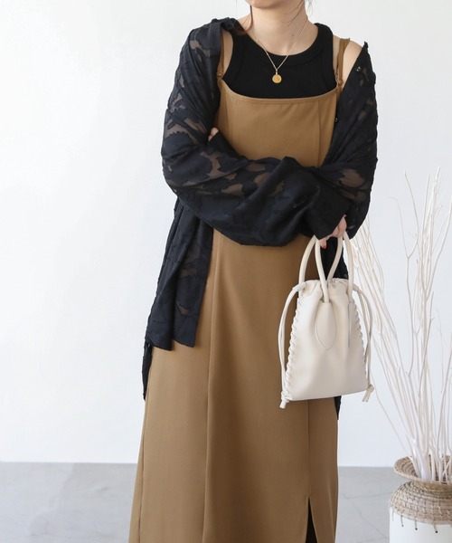 frames RAY CASSIN（フレームスレイカズン）の「WEB限定 スリット入りキャミワンピース（ワンピース・レディース・ブラック/ベージュ/キャメル・FREE）」の18枚目の写真