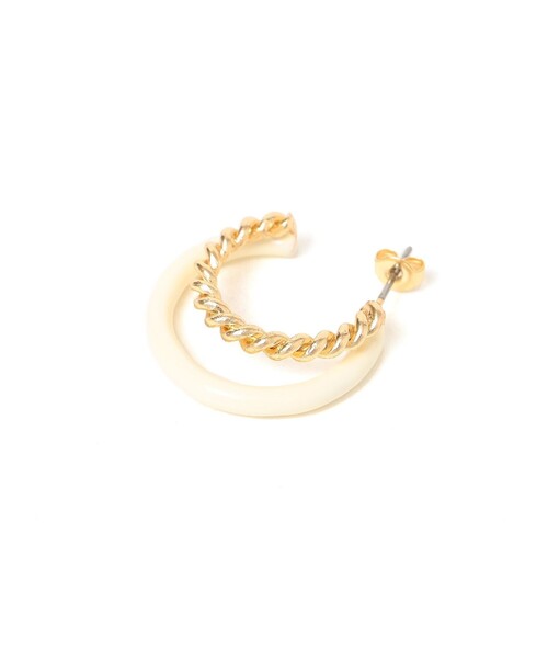 SHIPS(シップス)の「ツイストダブルピアス(ピアス(両耳用)・レディース・ライトホワイト/ブラック/ブラウン・ONE SIZE)」の5枚目の写真