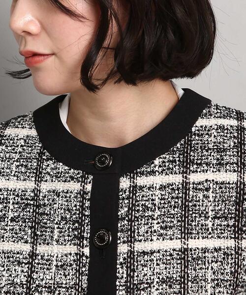 COUP DE CHANCE（クードシャンス）の「◆【セットアップ対応】ツイードノーカーラージャケット（スーツジャケット・レディース・ベージュ系その他7/ブラック系3・40/38/36/34）」の13枚目の写真