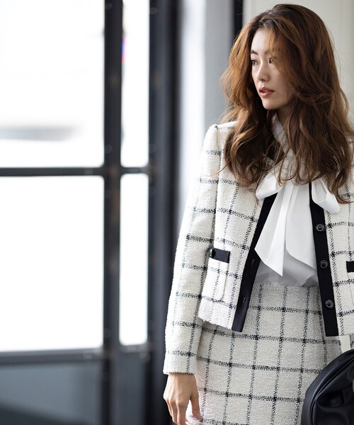 COUP DE CHANCE（クードシャンス）の「◆【セットアップ対応】ツイードノーカーラージャケット（スーツジャケット・レディース・ベージュ系その他7/ブラック系3・40/38/36/34）」の7枚目の写真