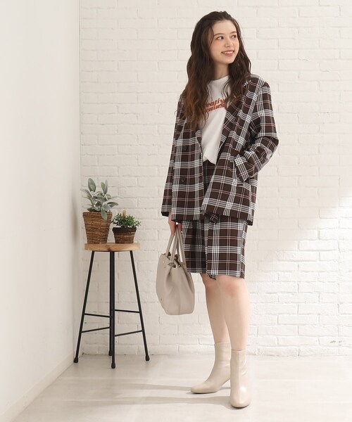 Cutie Blonde(キューティーブロンド)の「◆【セットアップ可能】チェックハーフパンツ(その他パンツ・レディース・ブラウン系2/ベージュ系1・02/03)」の21枚目の写真