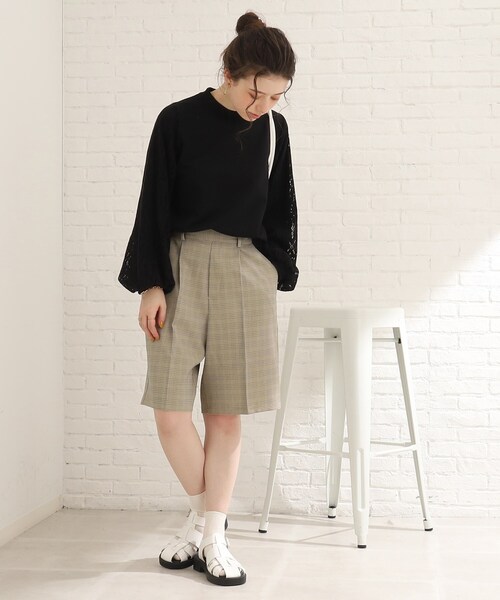 Cutie Blonde(キューティーブロンド)の「◆【セットアップ可能】チェックハーフパンツ(その他パンツ・レディース・ブラウン系2/ベージュ系1・02/03)」の8枚目の写真