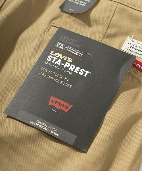 Levi's（リーバイス）の「【Levi’s/リーバイス】ワイドシルエット ストレッチ センタープレス チノパンツ/ XX CHINO WIDE LEG CROPPED STA-PREST/スタプレ（チノパンツ・メンズ・ベージュ・32inch/30inch/28inch/34inch/36inch）」の4枚目の写真