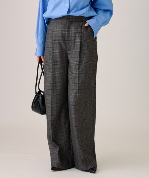 journal standard L'essage（ジャーナルスタンダードレサージュ）の「チェック ワイドパンツ（その他パンツ・レディース・グレー/ブラウン系その他/ブラウン・36/38）」の9枚目の写真