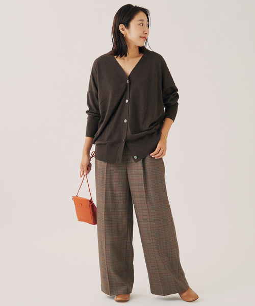 journal standard L'essage（ジャーナルスタンダードレサージュ）の「チェック ワイドパンツ（その他パンツ・レディース・グレー/ブラウン系その他/ブラウン・36/38）」の12枚目の写真