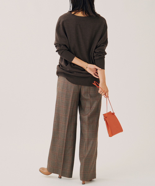 journal standard L'essage（ジャーナルスタンダードレサージュ）の「チェック ワイドパンツ（その他パンツ・レディース・グレー/ブラウン系その他/ブラウン・36/38）」の13枚目の写真