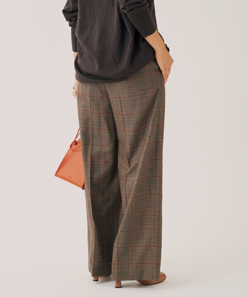journal standard L'essage（ジャーナルスタンダードレサージュ）の「チェック ワイドパンツ（その他パンツ・レディース・グレー/ブラウン系その他/ブラウン・36/38）」の16枚目の写真